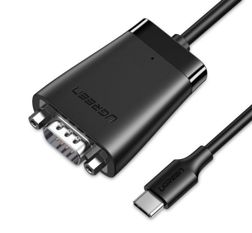 70612 Конвертер UGREEN CM253 USB-C 2.0 TO DB9 (RS-232) Male Adapter Cablee, 1,5м., цвет: черный